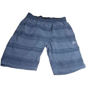 Travis Mathew Men's Stripe Elastic Waistband Stretch‎ Athletic Shorts Gray Small